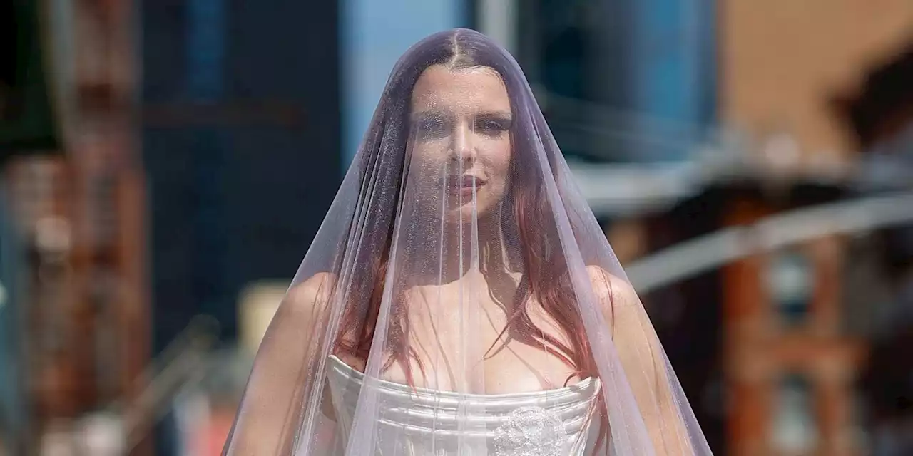 Julia Fox Wore a Micro-Mini Wedding Gown to New York Fashion Week