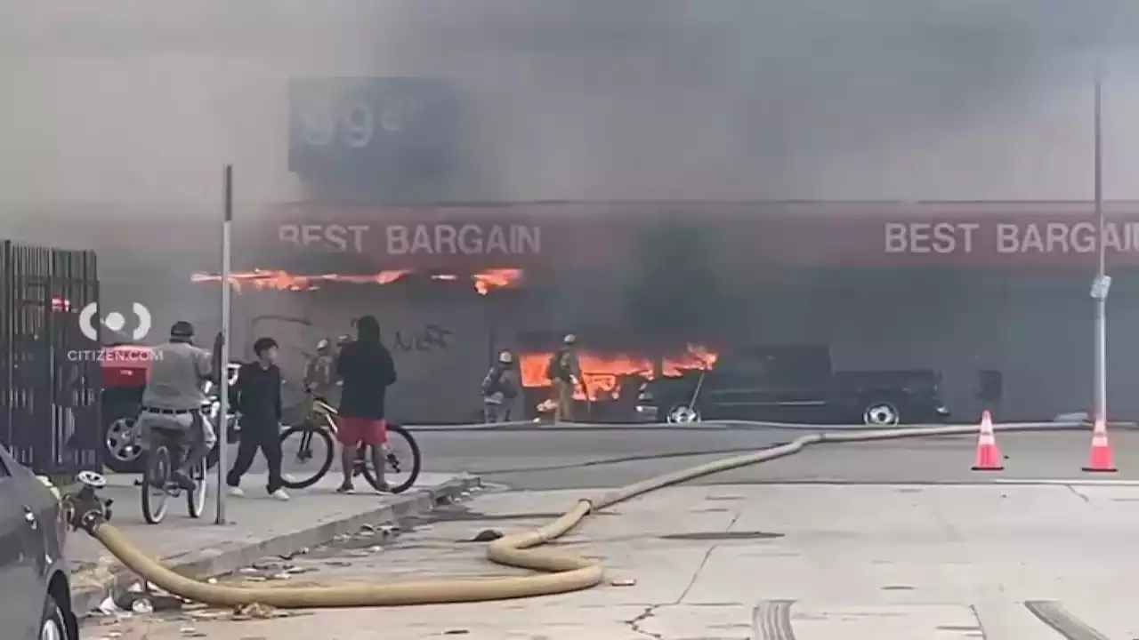 ‘Here we are again': Fire at South Central business forces nearby residents out of their homes