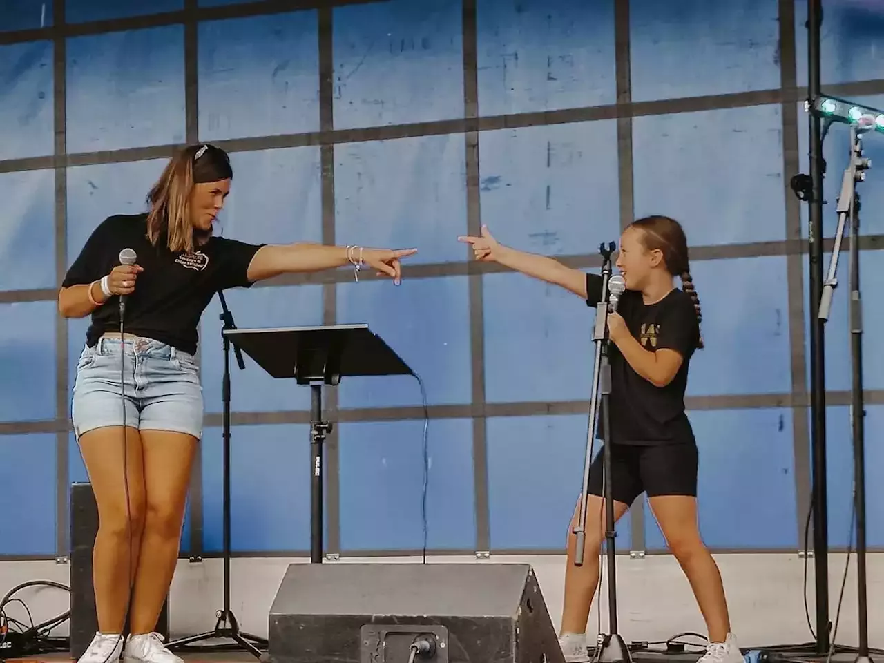 Daughter, 8, upstages singer mum during performance at festival