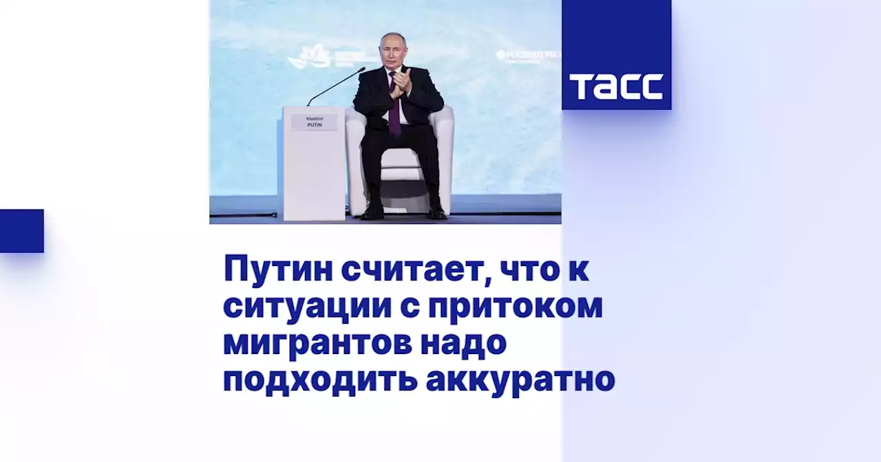 Путин считает, что к ситуации с притоком мигрантов надо подходить аккуратно