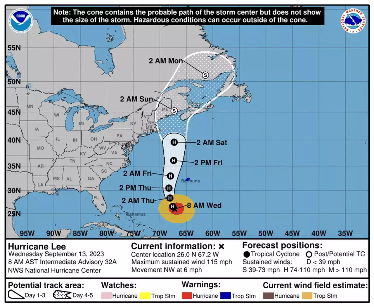 Hurricane Lee path shifts westward and may target Maine