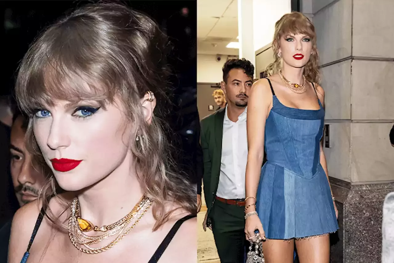 Taylor Swift Rocked A Dreamy Denim Mini Dress To Diddy’s VMAs ...