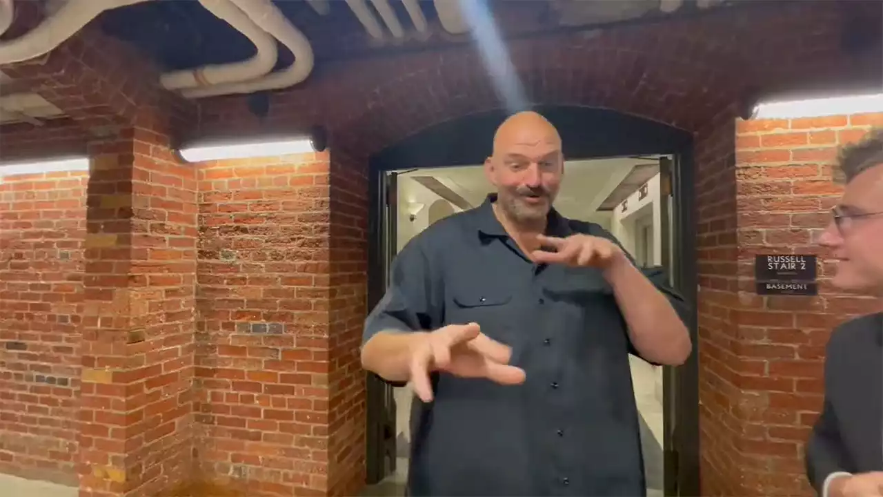 WATCH: Sen. John Fetterman gives odd, animated reaction to news of Biden impeachment inquiry