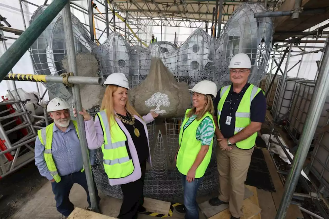 First look at head of Glasgow's new giant snake statue