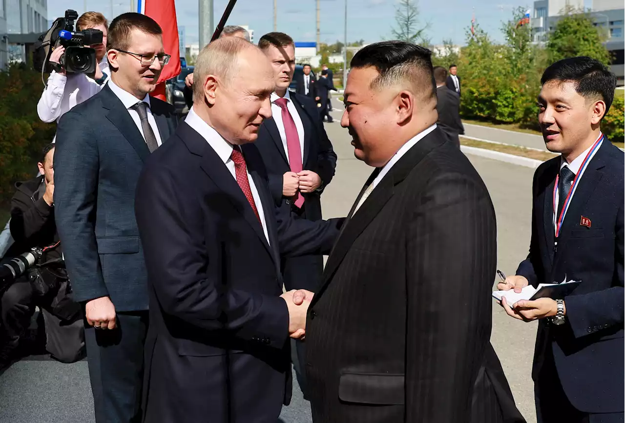 Putin och Kim inleder samtal på rysk rymdbas