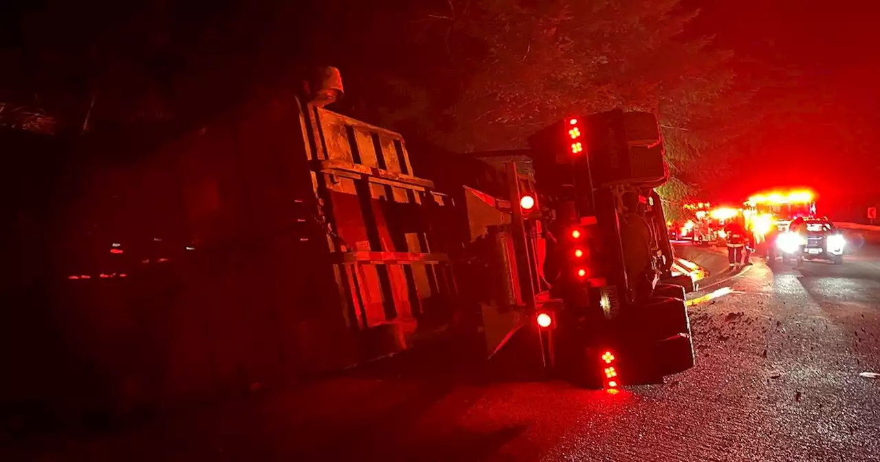 Garbage truck crashes on Highway 92 near Half Moon Bay