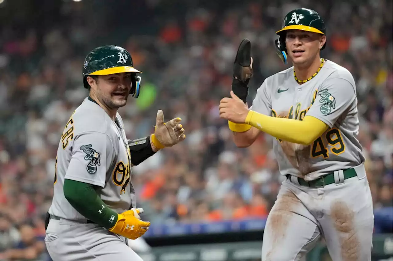 Langeliers, Kemp homer as A’s beat Astros again to avoid 100th loss