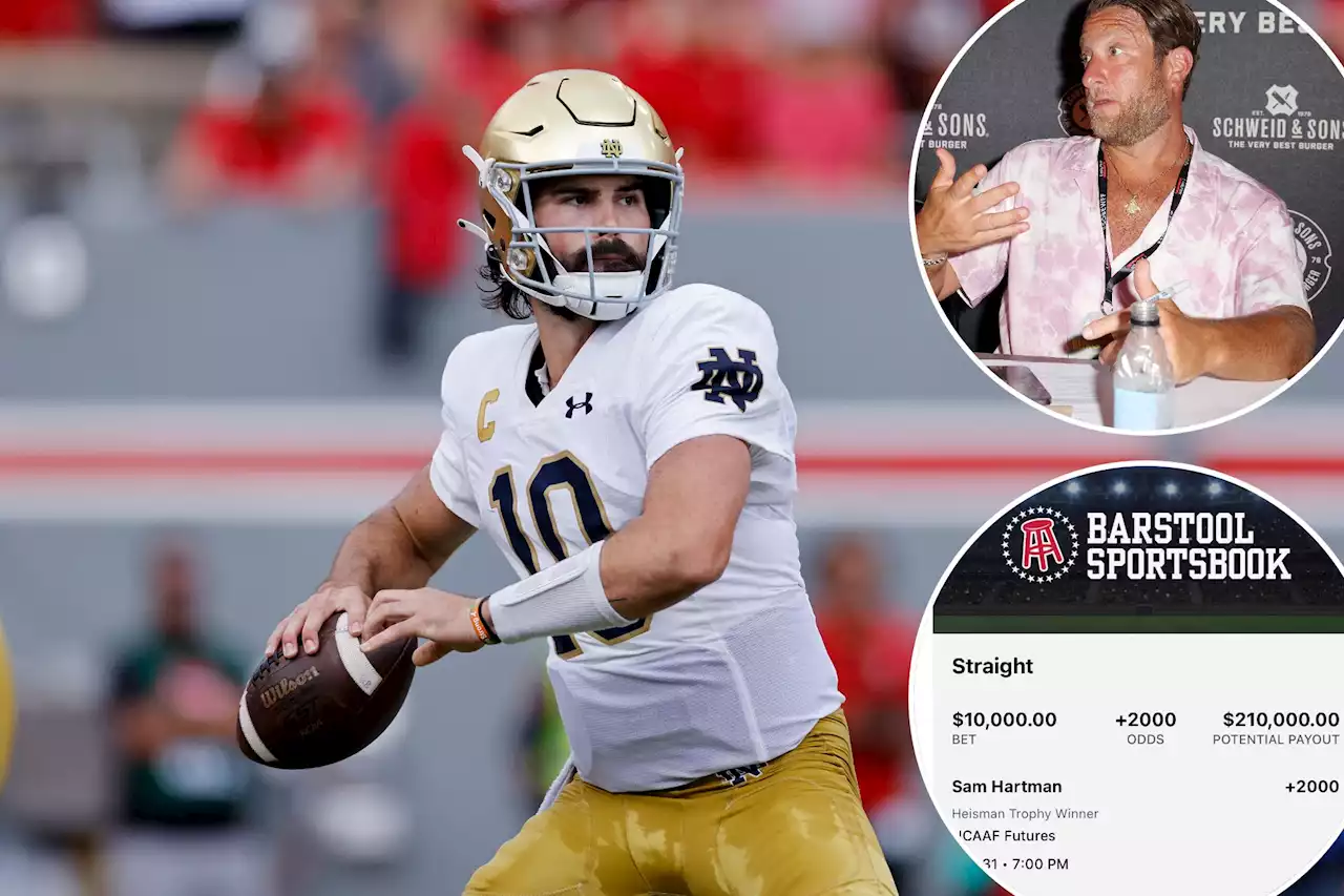 Dave Portnoy lays $10,000 on Notre Dame’s Sam Hartman for Heisman