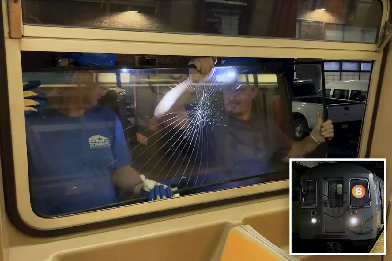 Vandals smash windows on dozens of subway trains, halting service