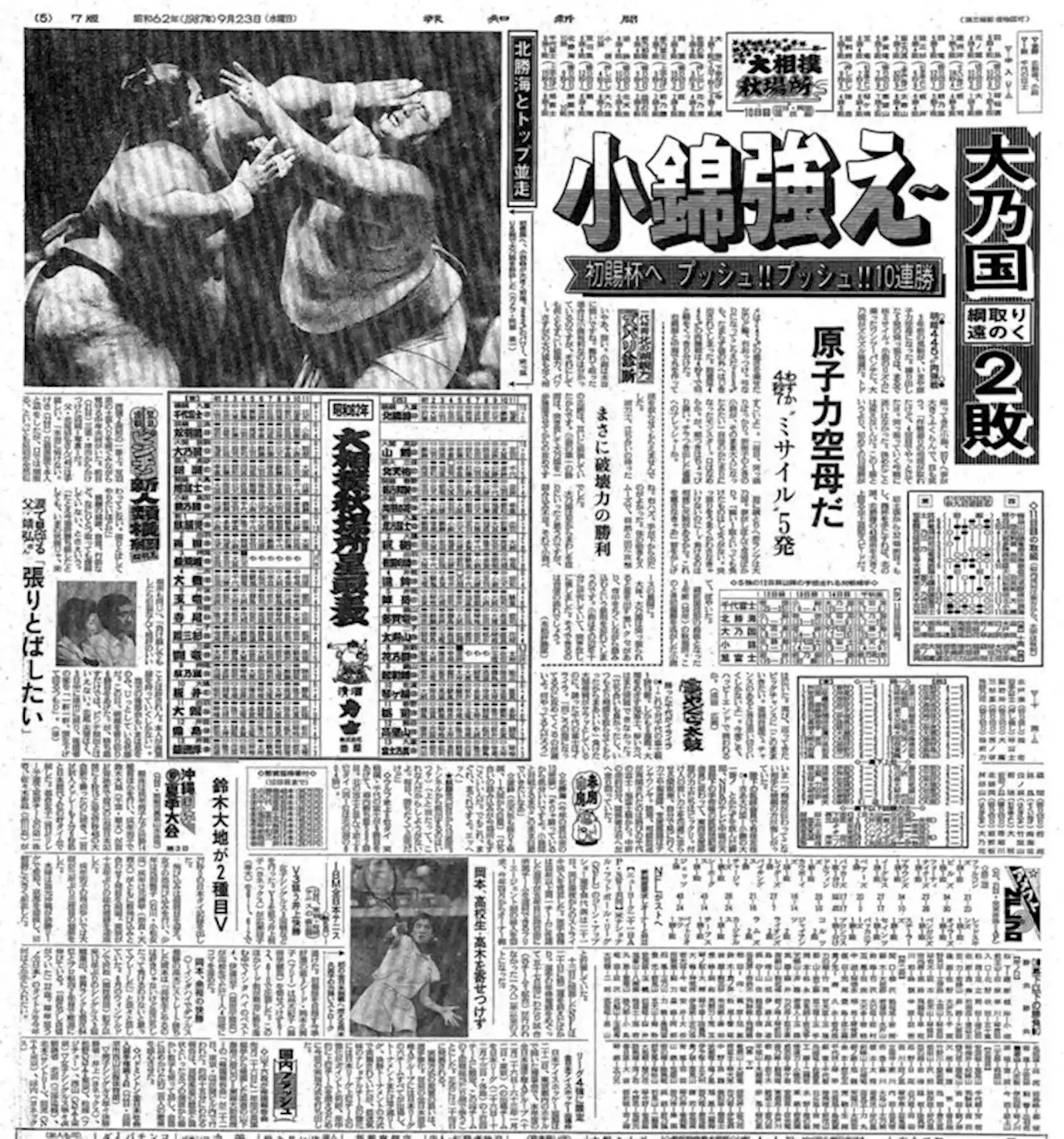 【伝説の８番】大乃国が横綱昇進！その裏側…１９８７年秋場所からその２（2023年9月14日）｜BIGLOBEニュース