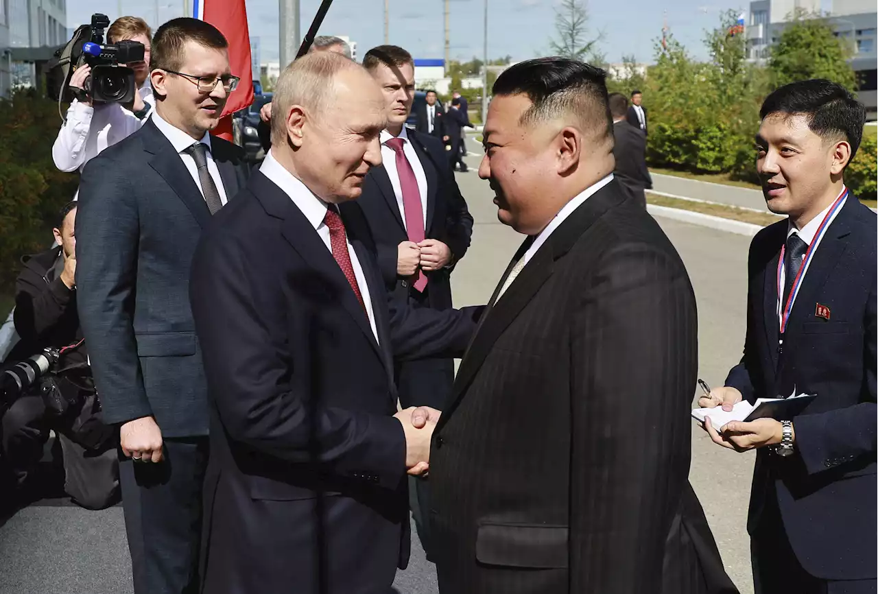 Putin och Kim på rysk rymdbas