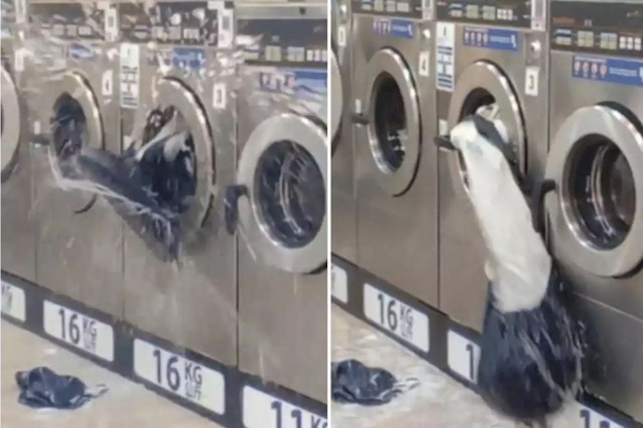 Laundromat machine goes haywire after couple washes playpen