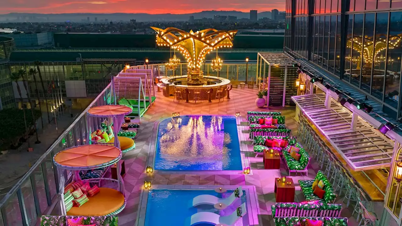 DTLA’s Level 8 Dining and Nightlife Complex Features Pool-Deck Drinks Spot Golden Hour