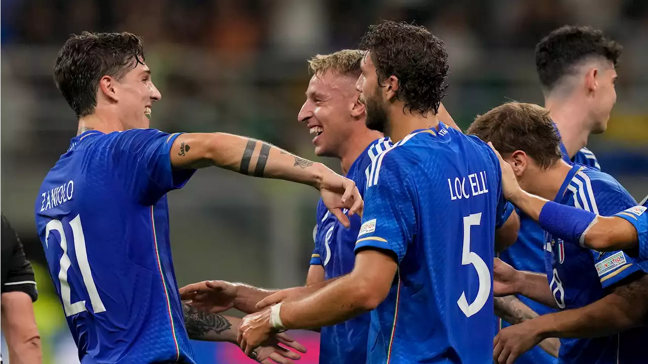 Frattesi scores two as Italy beats Ukraine to get Euro 2024 qualifying back on track