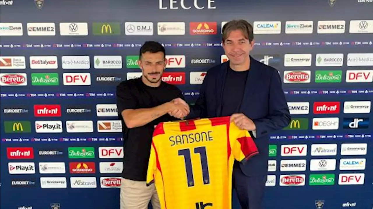 Lecce, Sansone: 'Ho scelto la numero 11. Oudin l'ho visto in allenamento, merita la 10'