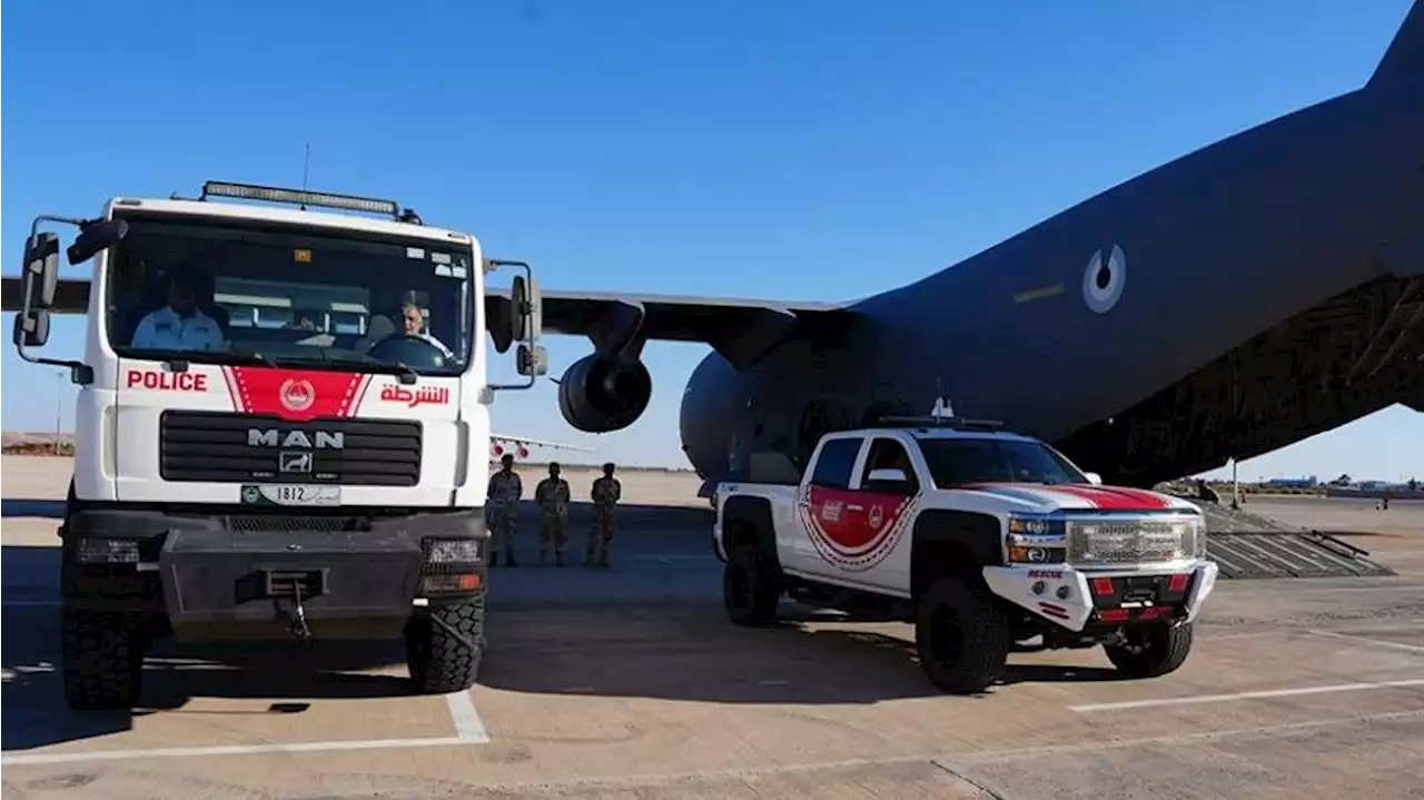 ضمن الجسر الجوي الإماراتي.. 5 طائرات إغاثة تصل إلى مدينة بنغازي الليبية