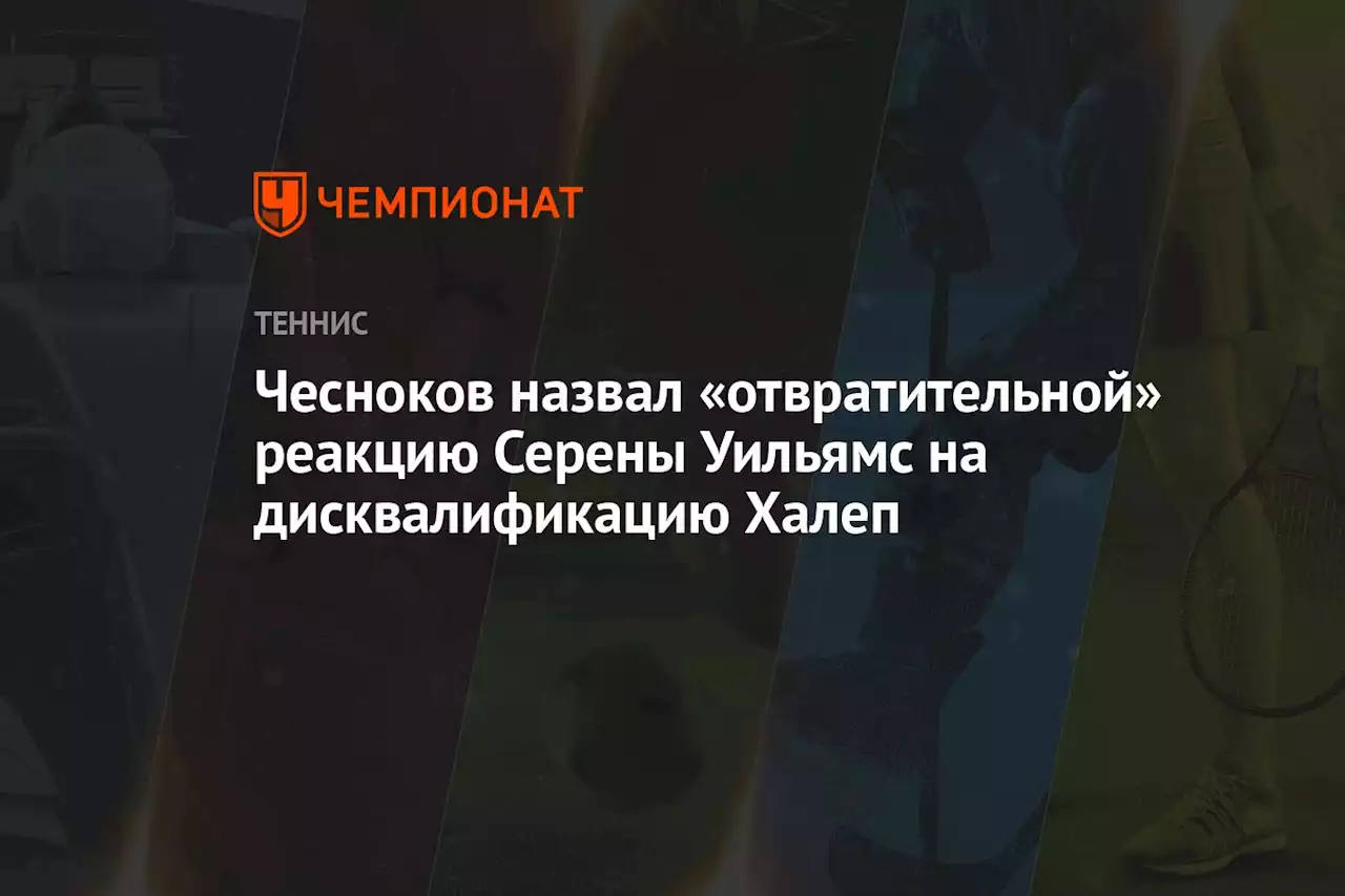 Чесноков назвал «отвратительной» реакцию Серены Уильямс на дисквалификацию Халеп