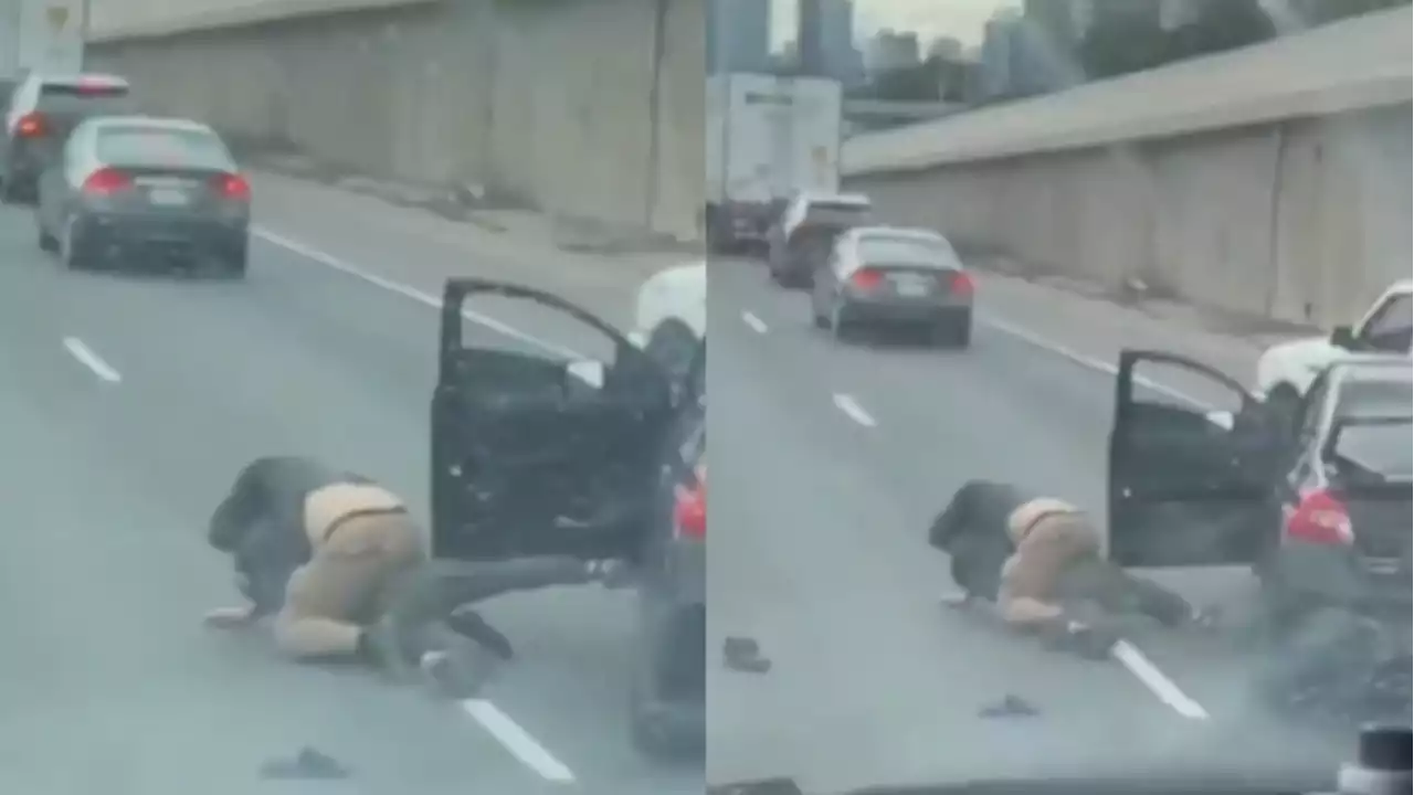 Police say road rage brawl on Highway 401 in Toronto 'not worth it'