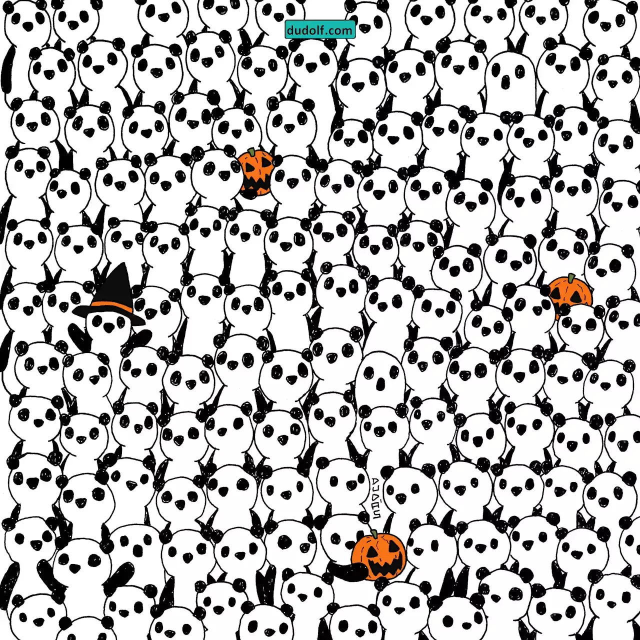 Brain teaser: Can you find the 3 ghosts hidden among the pandas