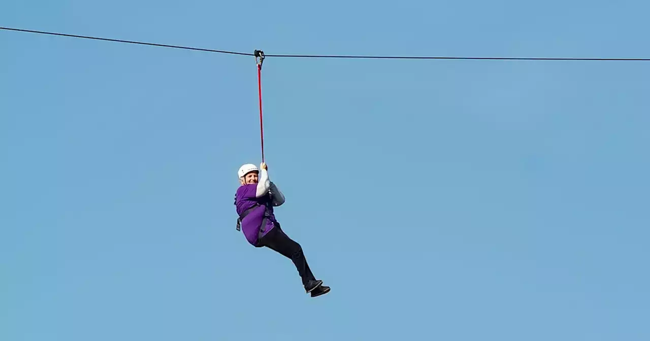 Fearless great-granny ziplines along River Clyde in daring challenge