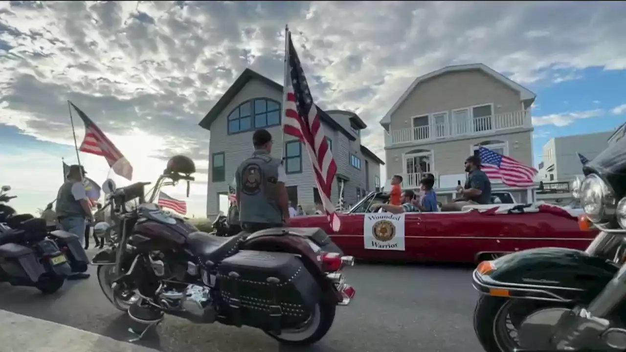 Wounded warrior surprised with parade as they kicked off their free vacation at the shore.