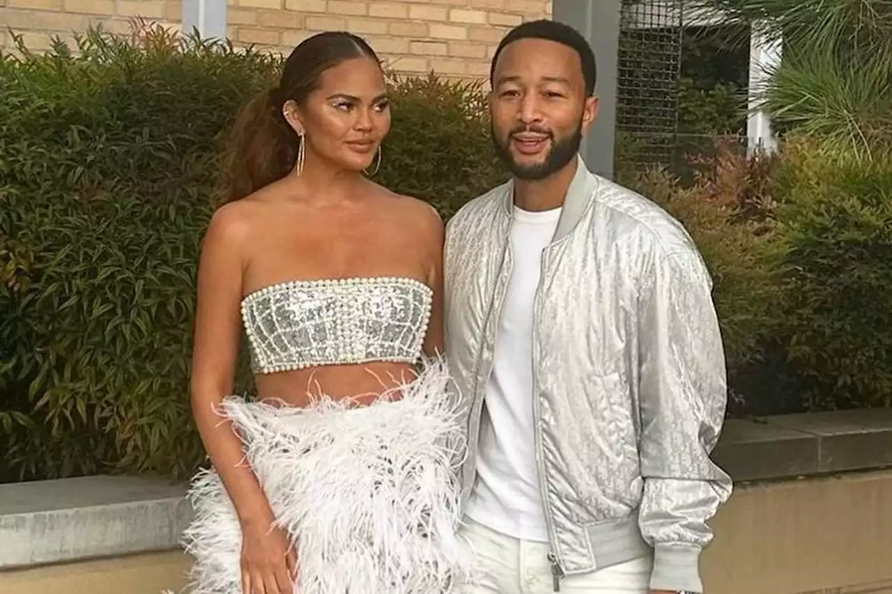 John Legend and Chrissy Teigen Sparkle in Silver for Beyonce’s Renaissance World Tour