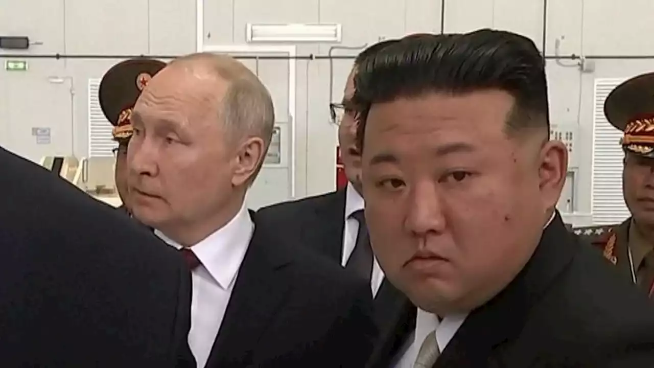 Kim Jong Un meets Vladimir Putin at a space centre in Russia