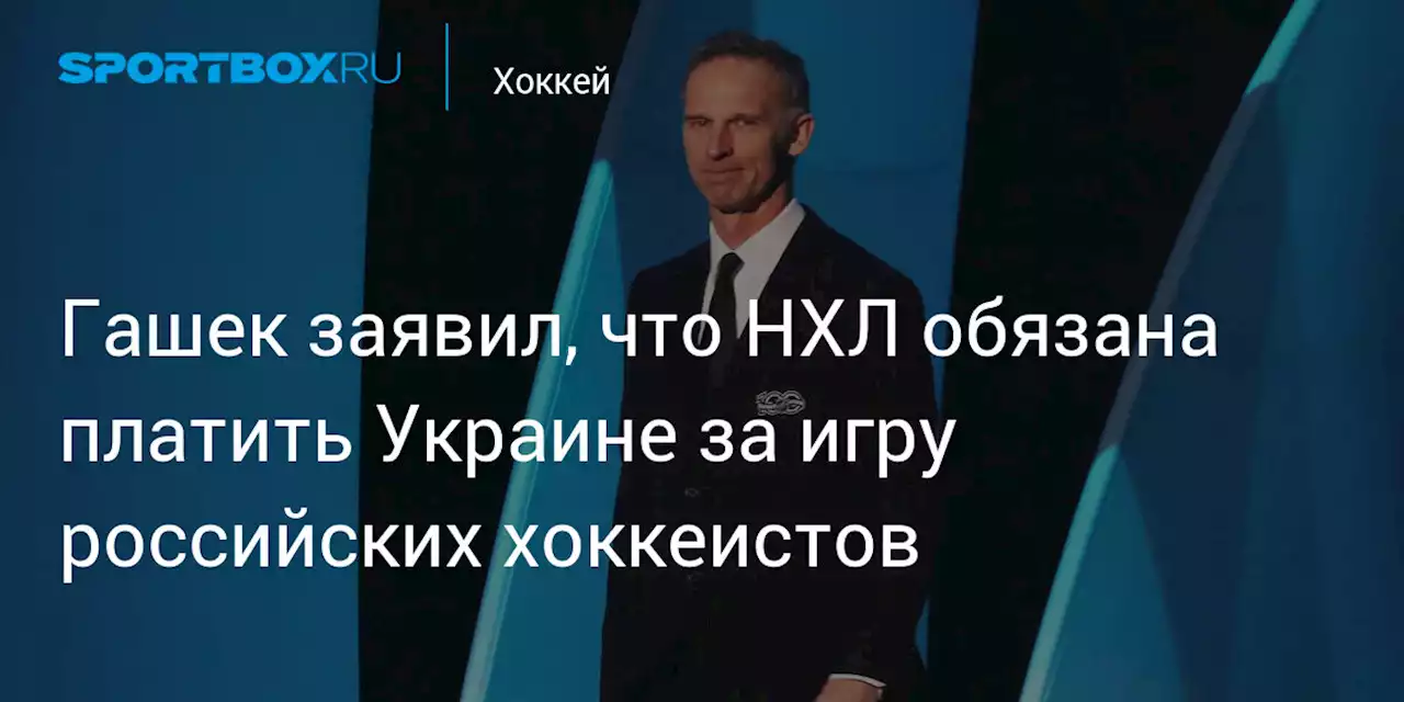 Гашек заявил, что НХЛ обязана платить Украине за игру российских хоккеистов