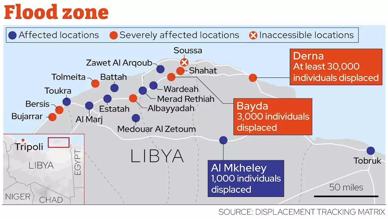 Map shows destruction as debate rages over Libya flood death toll