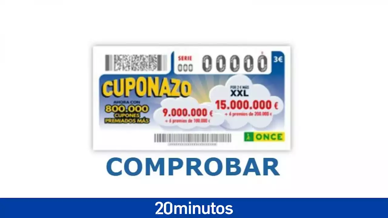 Comprobar cuponazo ONCE: resultados de hoy, viernes 15 de septiembre de 2023