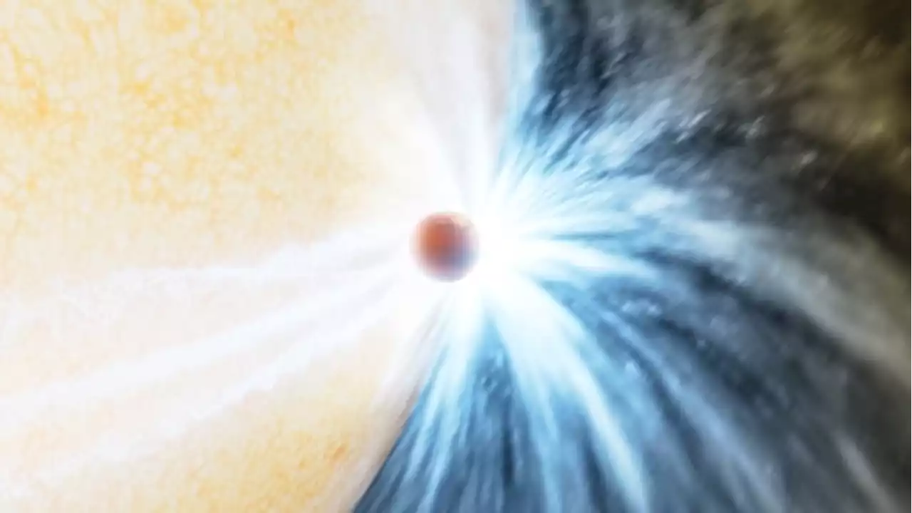 | Future fate of the Earth seen as planet is engulfed by its parent star