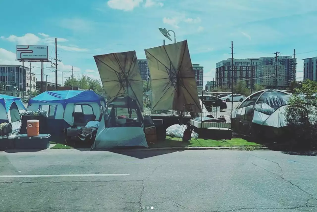 Onefold's Stolen Umbrellas Found at Homeless Encampment 'Pop-Up Bar'