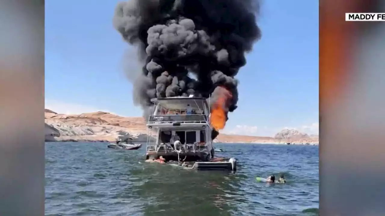 2-month-old among 25 who jumped into water after houseboat fire at Lake Powell