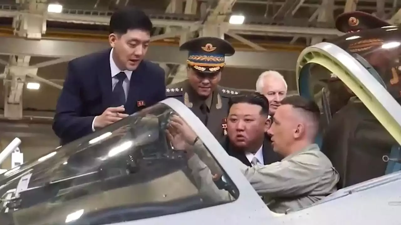 Kim Jong Un checks out fighter jets as North Korean leader tours Russian aircraft factory