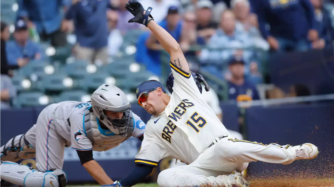 Tyrone Taylor hits two RBI doubles in Milwaukee Brewers victory over Miami Marlins