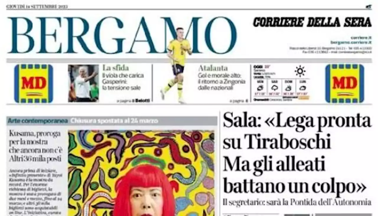 Atalanta a Firenze. Il Corriere di Bergamo: 'Il viola che carica Gasperini: la tensione sale'