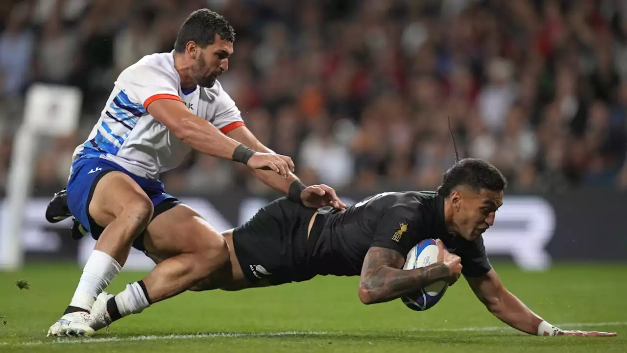 All Blacks score 11 tries in big win over Namibia blemished by first Rugby World Cup red card