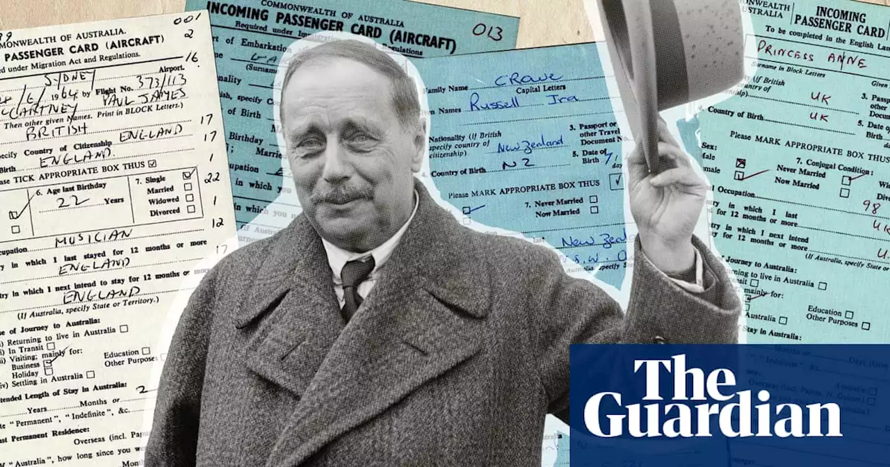 HG Wells, Hitler and Tasmania’s dark past: the stories behind arrival cards in Australia’s National Archives