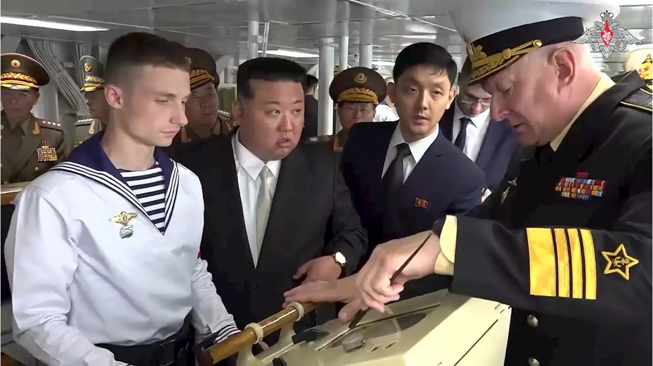 Kim Jong Un inspects Russian bombers, missiles and frigate