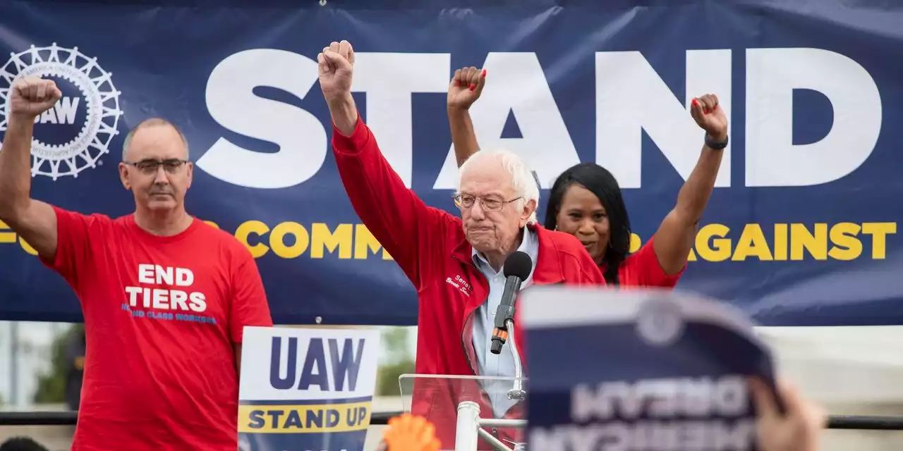 UAW strike: Bernie Sanders joins union rally