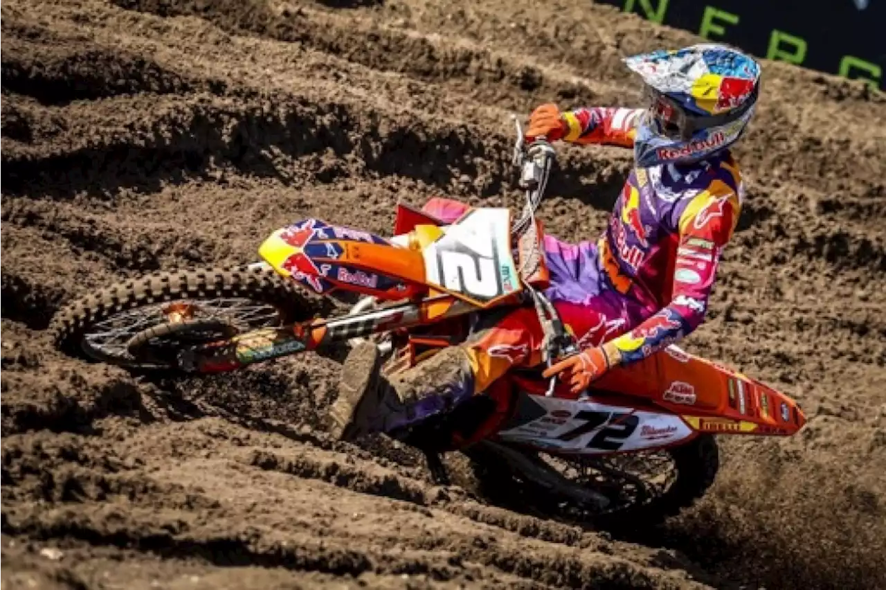 Jago Geerts 2e de la course de qualification en MX2, pas de points pour Liam Everts