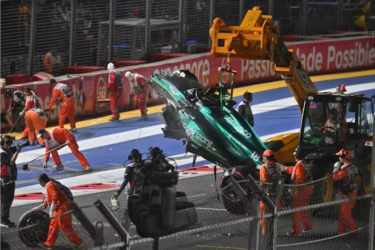 Aston Martin’s Lance Stroll in horror crash during Singapore Grand Prix qualifying