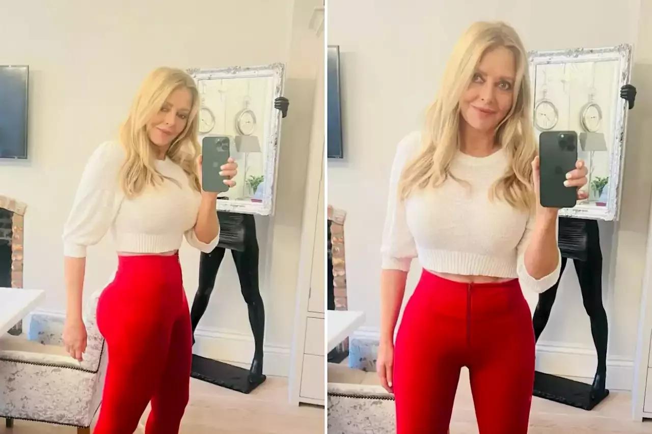 Carol Vorderman Flaunts Her Award Winning Bum In Red Trousers 2106