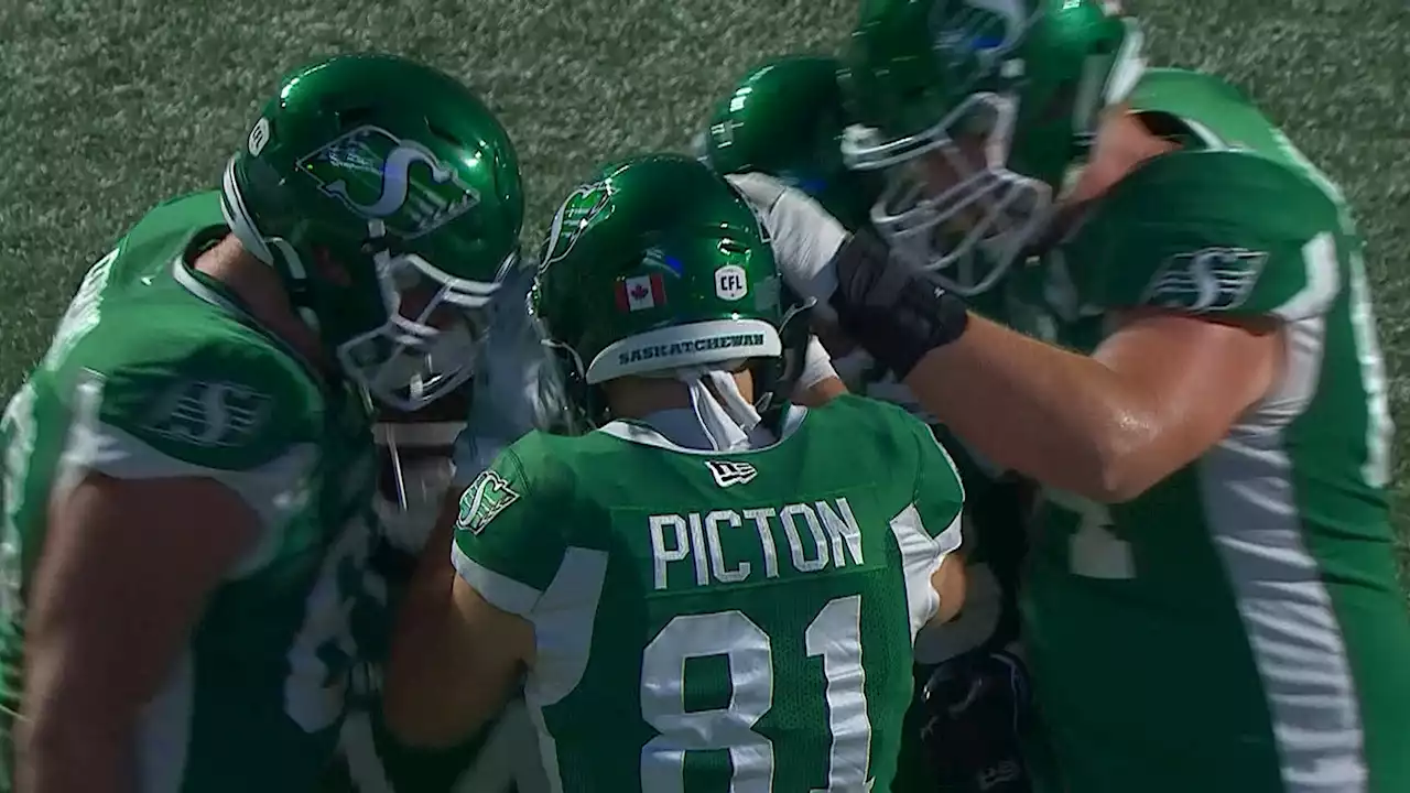 Bane scores his second TD to put Saskatchewan back in front