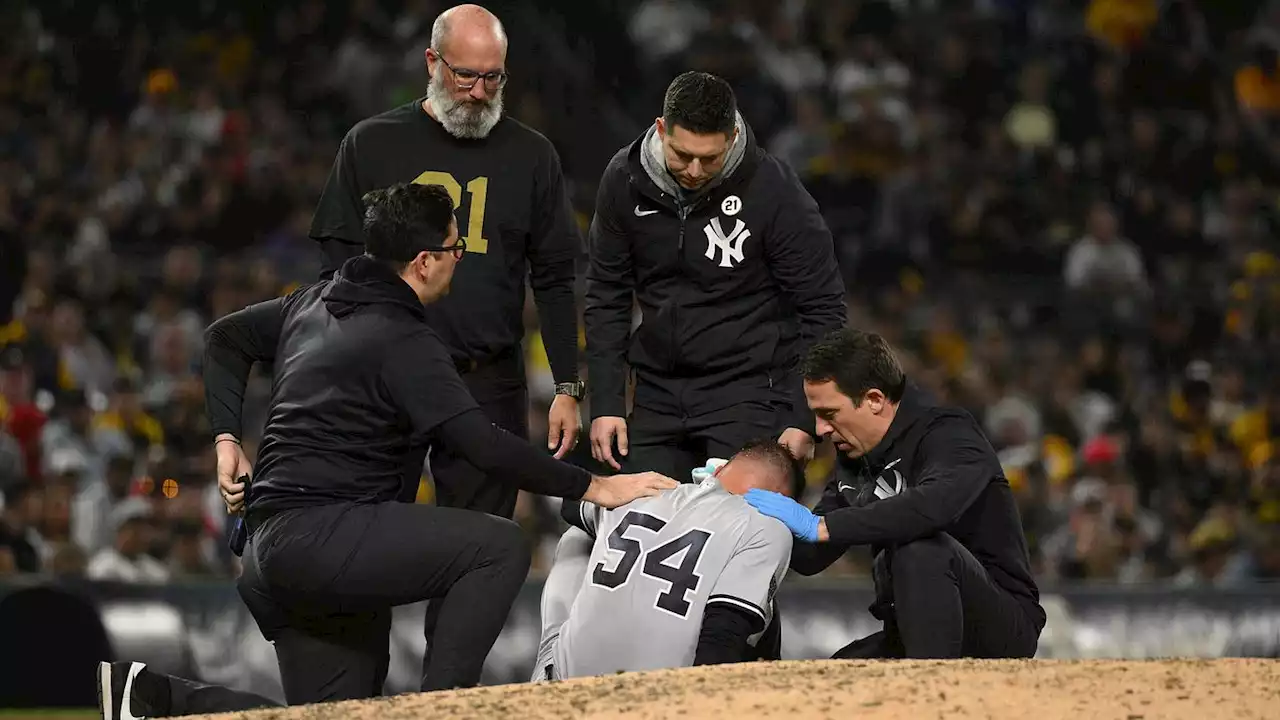 Yankees P Anthony Misiewicz carted off after being hit in head with 100-mph comebacker