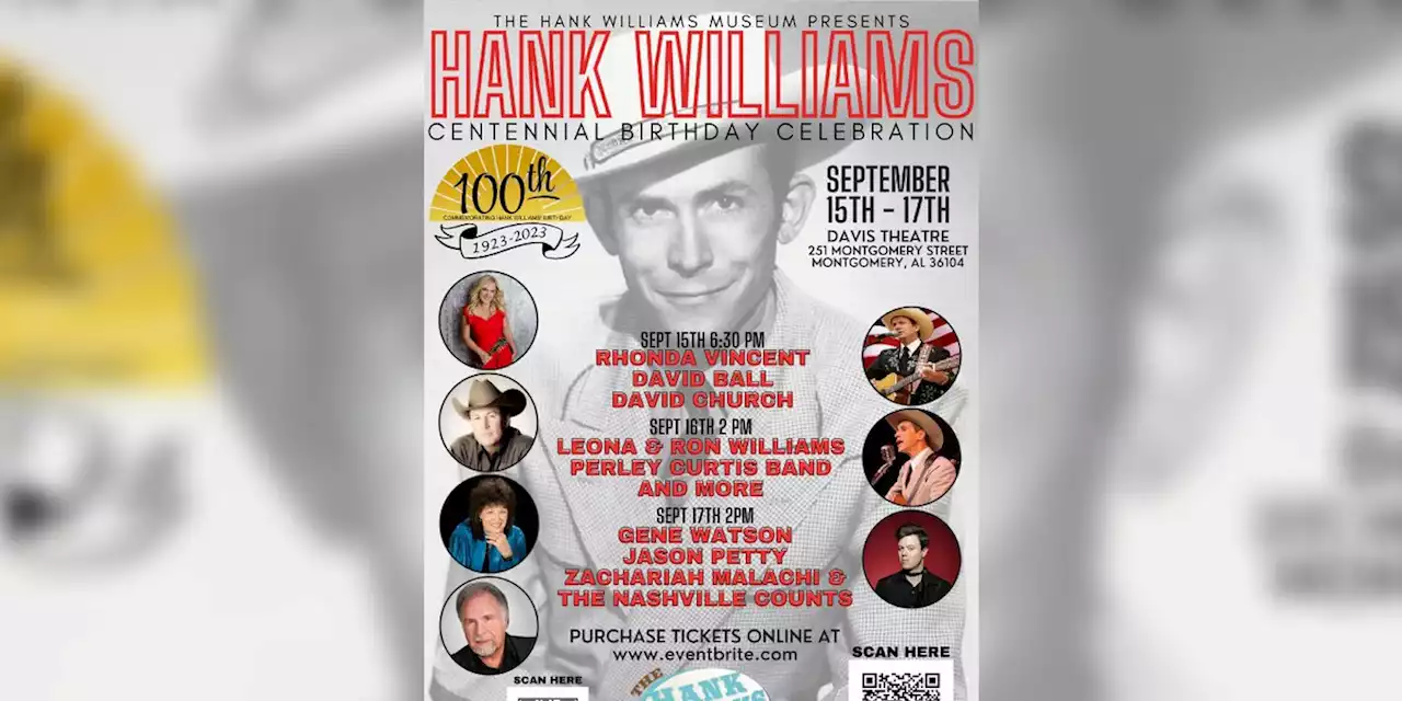 Multiple weekend events to mark Hank Williams’ 100th birthday in Montgomery