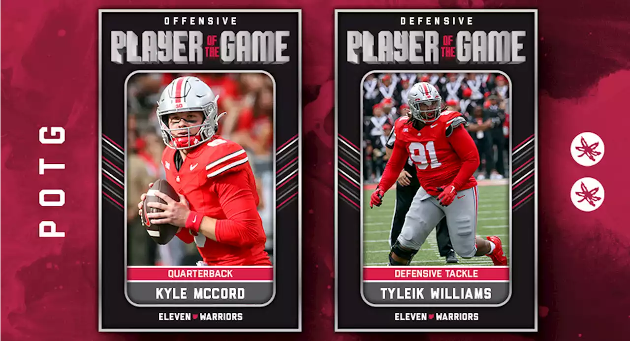 Players of the Game: Kyle McCord and Tyleik Williams Earn Top Honors For Their Performances in Ohio State's Week 3 Win Over Western Kentucky