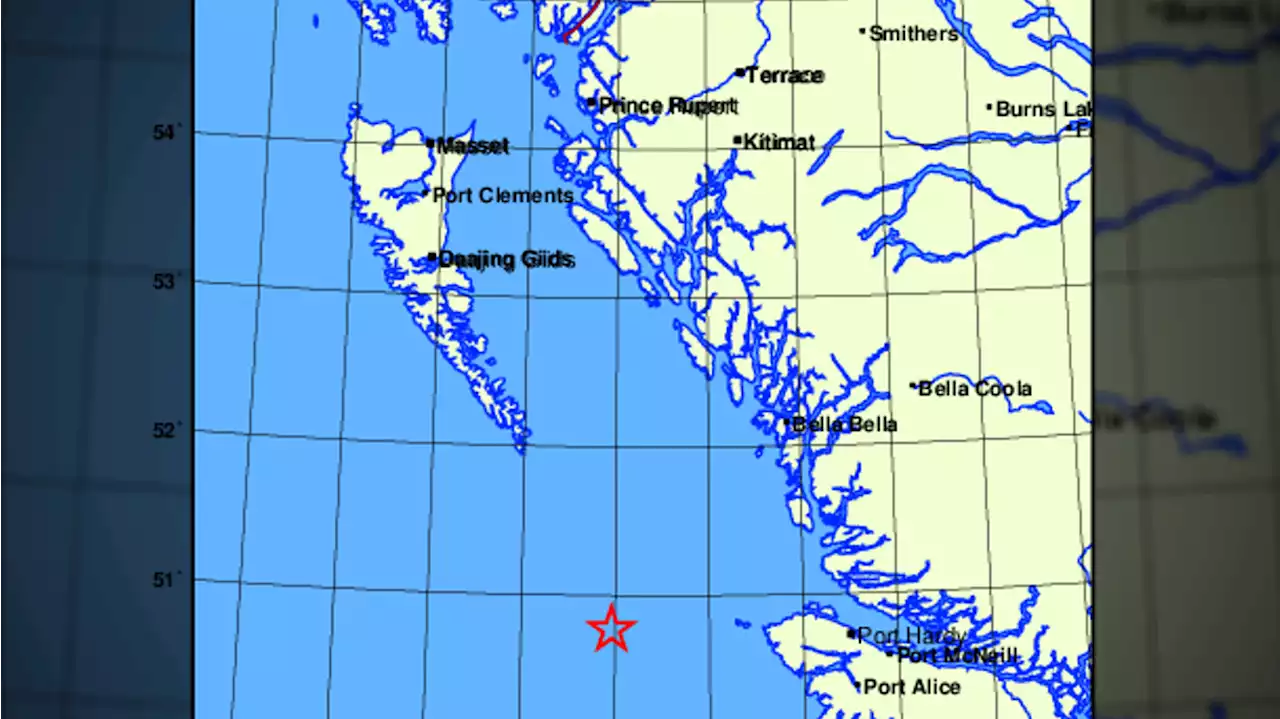 Magnitude 5.5 quake recorded off B.C. coast following earlier tremor near Port Hardy