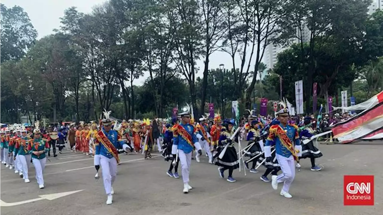 Pertunjukan Marching Band Kemenhub Buka Puncak Perayaan Harhubnas 2023