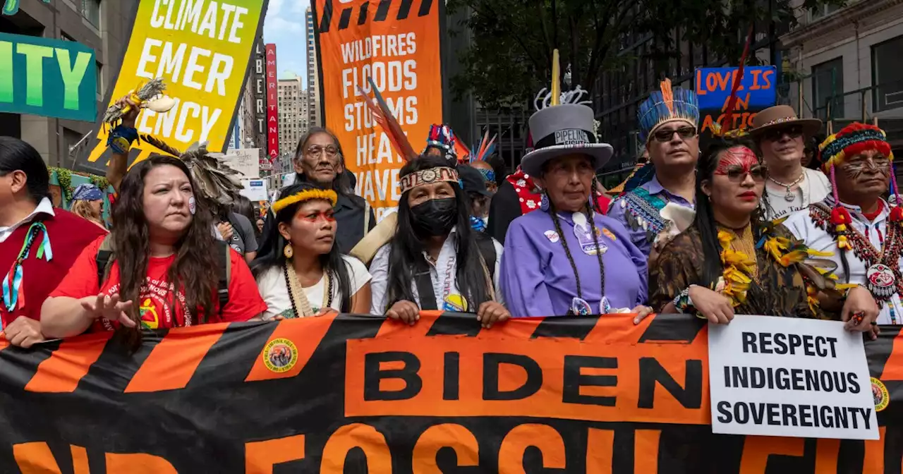 Thousands are marching in New York to demand that Biden 'end fossil fuels'